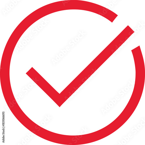 Vector check circle icon on a TB.