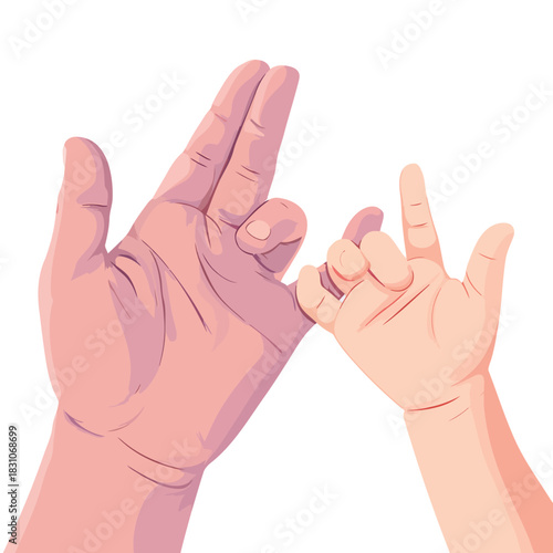 Pinky Promise Hands Silhouette Solid Shape Icon - Trust & Vow Vector