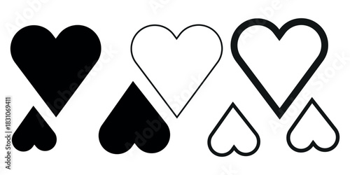 Abstract heart vector background with romantic love symbols and Valentine's Day design