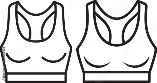 Two sports bra outline silhouette