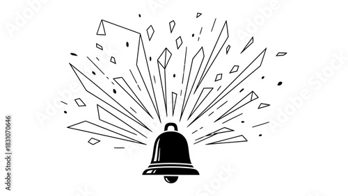 Notification Icon: The notification bell, a symbol of communication, rings out with radiating lines, capturing attention and signaling the arrival of a message. 