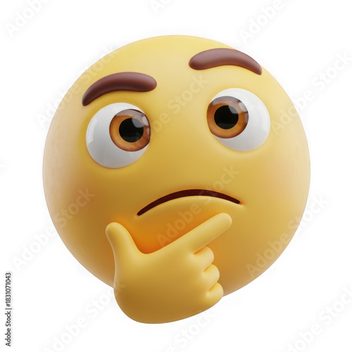 Pondering emoji face thinking deeply about something