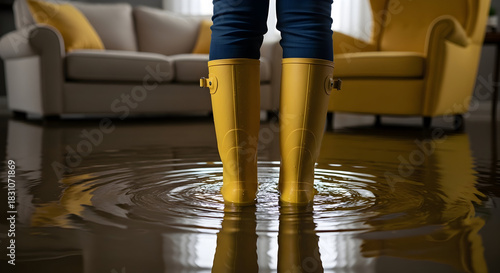 Facing the Unexpected Homeowner Overcoming Flood Damage with Determination and Resilience Safeguarding the Home with Waterproof Protection in Unexpected Situations