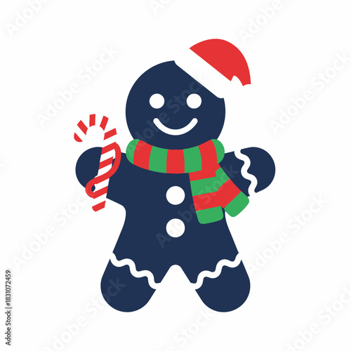 Festive gingerbread man illustration embodying the spirit of christmas holiday season joy