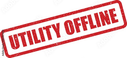 A distressed rectangular rubber stamp displaying a utility service offline status, suitable for technical alerts and system unavailability indicators