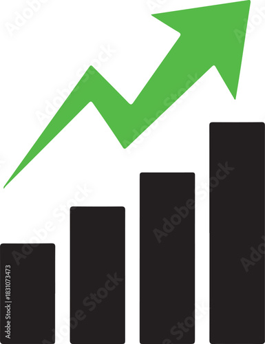 Growing graph icon.Growth success arrow icon. Business chart with arrow. Growths chart collection. Profit growing symbol. Progress bar. Finance report, statistics, data information, infographic.