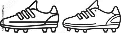 Pair of soccer cleats silhouette