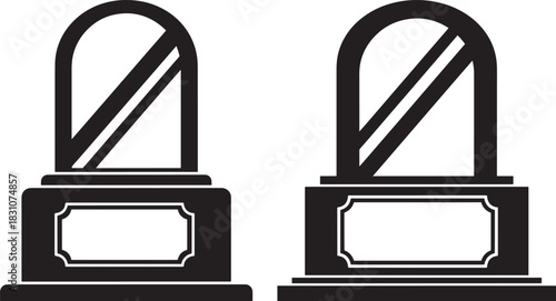 Two arch top trophies silhouette