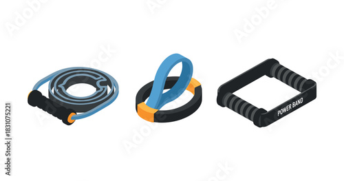 Jump rope, resistance band, and grip strengthener workout equipment