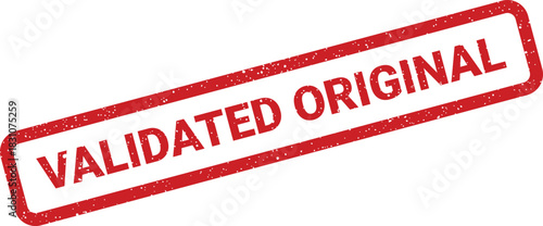 A rectangular grunge rubber stamp mark indicating an original item has been formally verified and approved