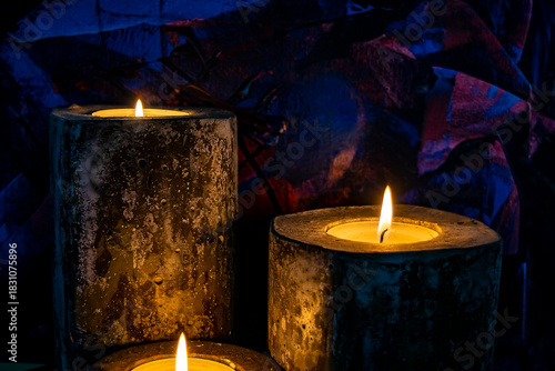candles on a dark background