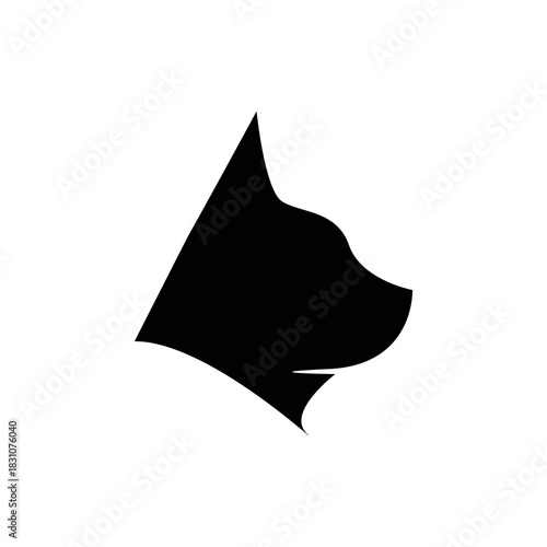A minimalist smooth side-view vector logo of a cat