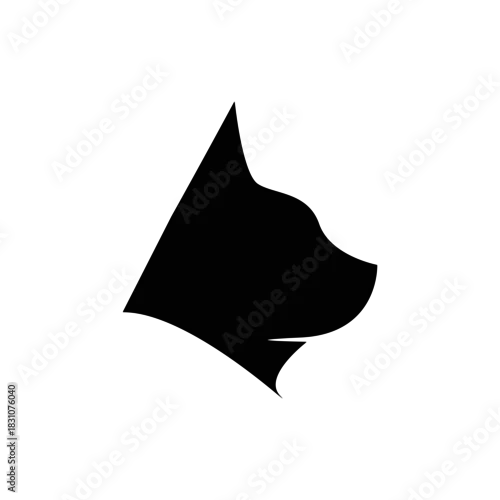 Fototapeta A minimalist smooth side-view vector logo of a cat
