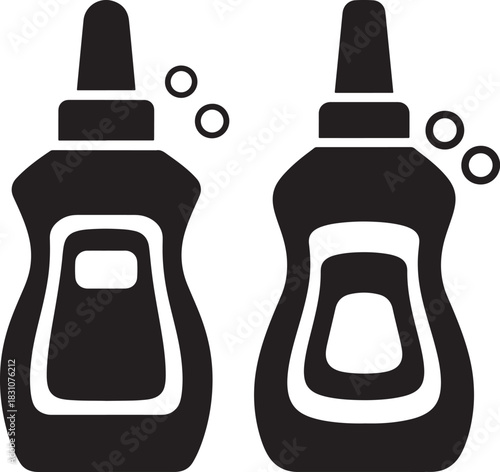 Two glue bottles silhouette