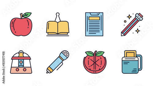 Assorted Icons: A curated collection of vibrant icons, showcasing the beauty of simple illustration. Embracing simplicity, functionality and creative inspiration.