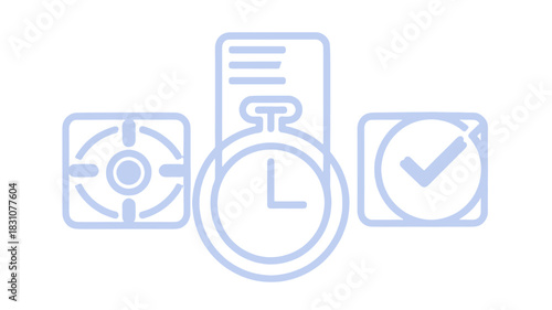 Illustrative image of concept of accuracy, time, and success.