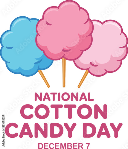 Colorful Cotton Candy on Sticks for National Cotton Candy Day