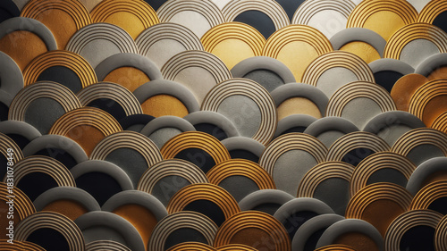 Abstract pattern of overlapping scaly textures in warm earth tones