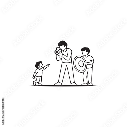 Celebrity Photoshoot Outline Vector Scene