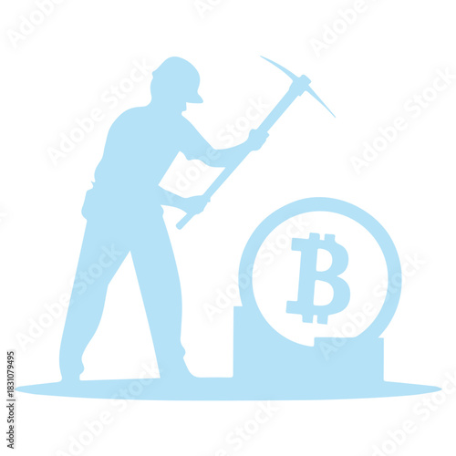 Crypto Mining Silhouette