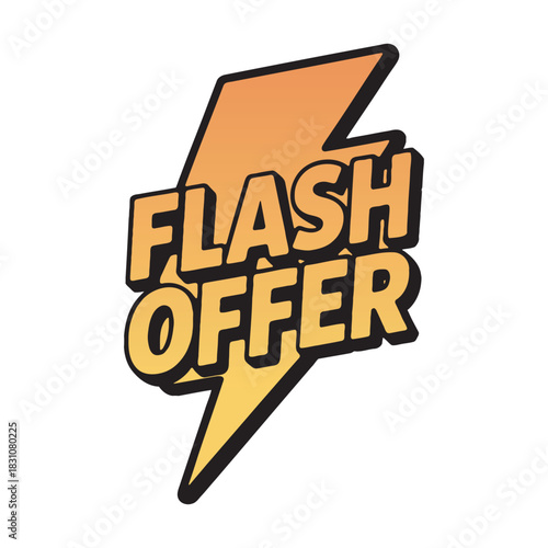 Bold flash offer lightning bolt graphic for sales and promotions