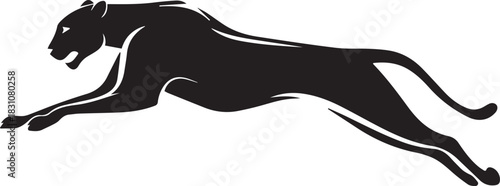 Running Cheetah Silhouette – Fast Leaping Wild Cat Vector Logo
