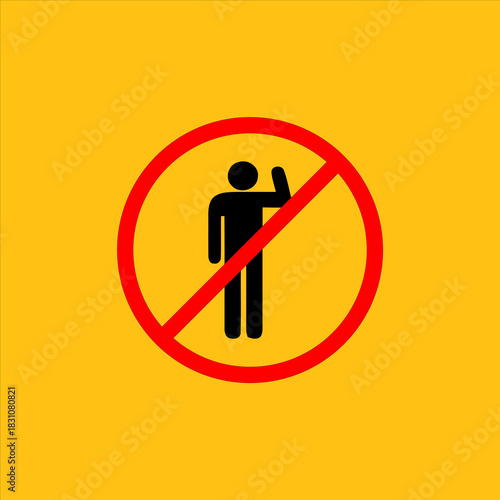 No Entry Sign With Person Icon Prohibiting Access.