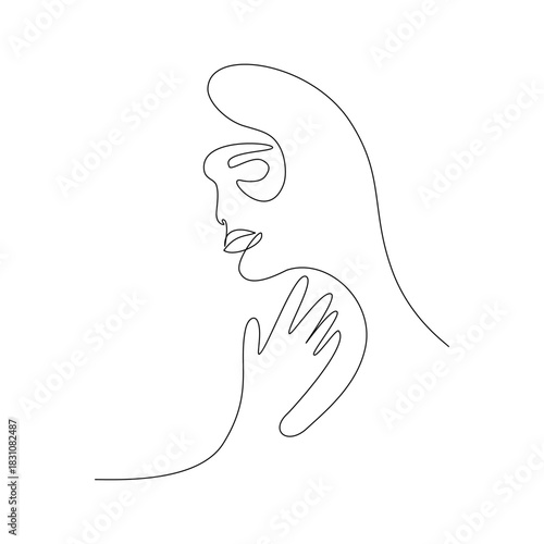 Ultra minimal abstract women continuous line art