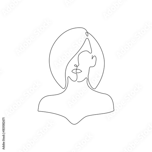 Minimal abstract women continuous line art