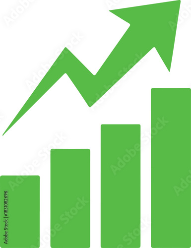 Growing graph icon.Growth success arrow icon. Business chart with arrow.  Profit growing . Growths chart collection. Progress bar. Growing bar chart icon vector.