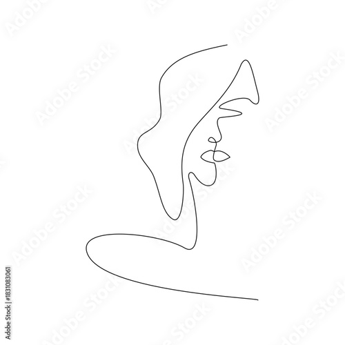 Ultra minimal abstract women continuous line art