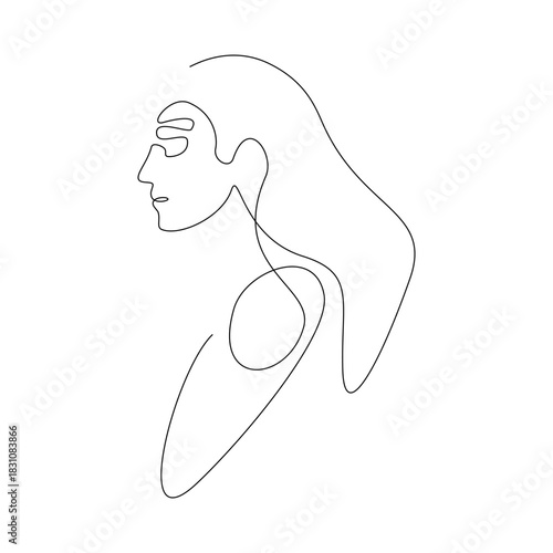Ultra minimal abstract women continuous line art