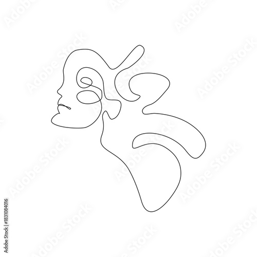 Ultra minimal abstract women continuous line art