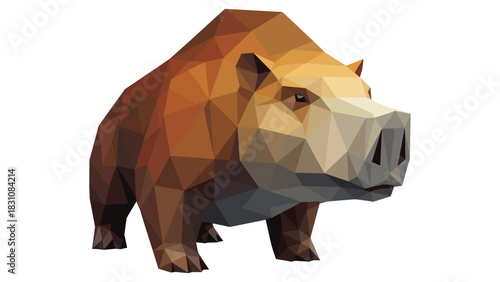 Polygonal art capybara: geometric low poly animal design
