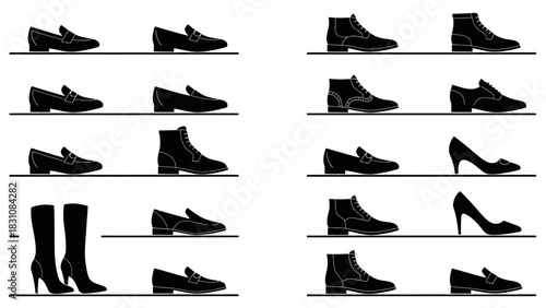 Shop stylish footwear silhouettes for every occasion, from elegant heels to comfortable boots and loafers, adding a touch of sophistication to any wardrobe