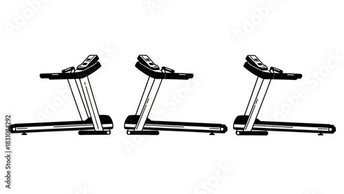 Get Moving with Treadmill Workout Icons for Fitness and Health, Perfect for Gyms and Personal Training Promotions, Created from Scalable Vector Graphics