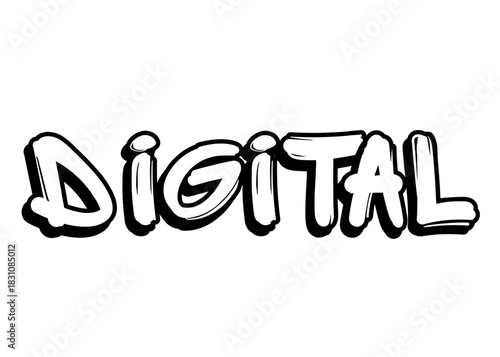 Digital graffiti word vector font
Vector font word on a white background
