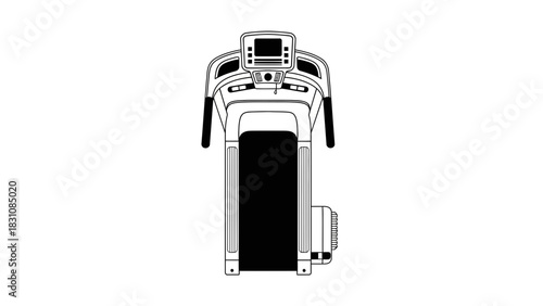 Modern treadmill illustration for fitness goals, home gym, and cardio workouts promoting healthy lifestyle, this versatile design for all your projects