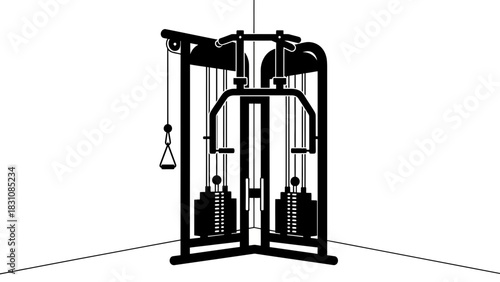 Sculpt and Strengthen with Modern Gym Equipment: Dynamic Pulley Machine Ready to Elevate Fitness, Workout, and Healthy Lifestyle Goals