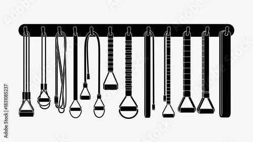 Modern fitness training equipment with suspension straps, ideal for gym and home workouts, promoting strength and flexibility for a healthy lifestyle
