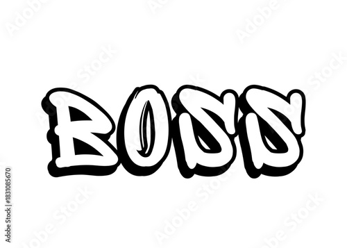 Boss graffiti word vector font
Vector font word on a white background