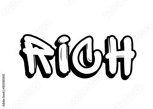 Rich graffiti word vector font
Vector font word on a white background