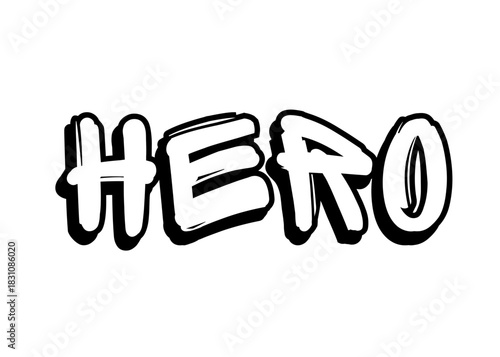 Hero graffiti word vector font
Vector font word on a white background
