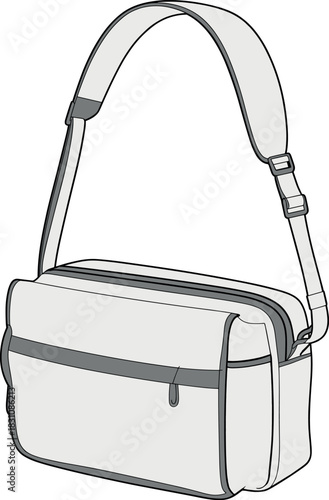 Shoulder, bag, vector, illustration, sketch, outline, fashion, gear, durable, ergonomic, structured, silhouette, layout, equipment, design, zipper, protection, accessory, adjustable, pocket, strap