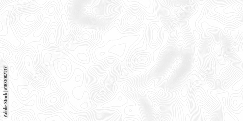 Seamless vector topographic map background. Contour elevation topographic and textured Background of geographic grid for hiking and mountain sports. Abstract black and white topographic contours lines