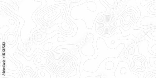 Seamless vector topographic map background. Contour elevation topographic and textured Background of geographic grid for hiking and mountain sports. Abstract black and white topographic contours lines