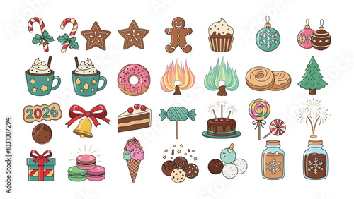 Festive Delights: An array of delightful treats and decorations, celebrating the warmth of the season in a cheerful and inviting composition.