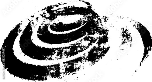 Abstract circle pattern with a black and white texture. Simple vector illustration set, ideal for digital backgrounds or artistic designs.