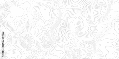 Seamless vector topographic map background. Contour elevation topographic and textured Background of geographic grid for hiking and mountain sports. Abstract black and white topographic contours lines