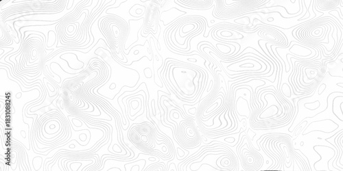 Seamless vector topographic map background. Contour elevation topographic and textured Background of geographic grid for hiking and mountain sports. Abstract black and white topographic contours lines